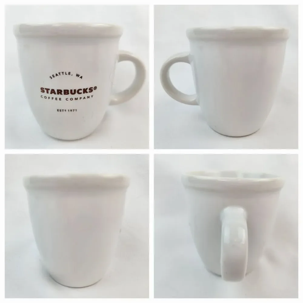 ☕️Starbucks 2016 Ivory Mini Abbey Ceramic Demitasse 3oz Espresso Mug